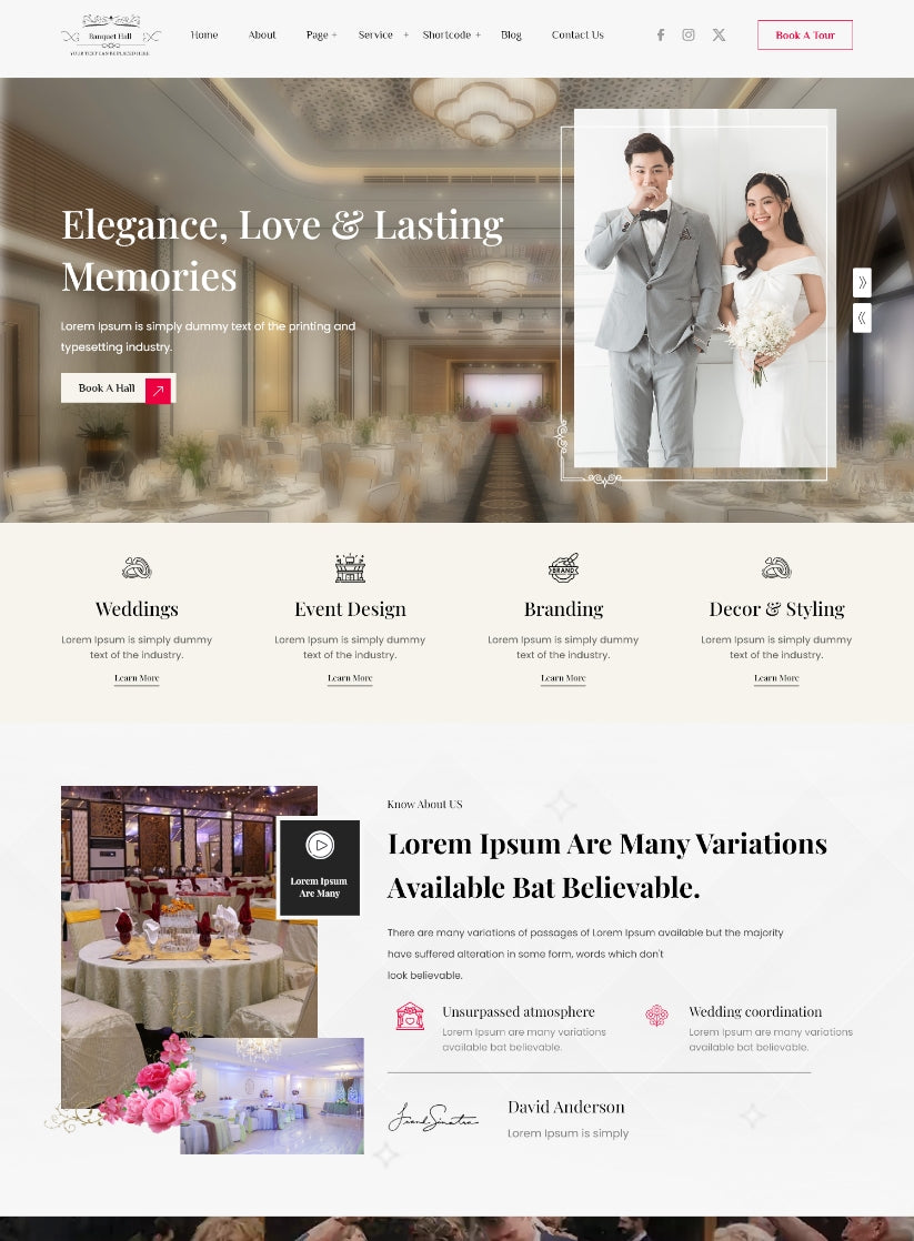 Premium Banquet Hall Wordpress Theme