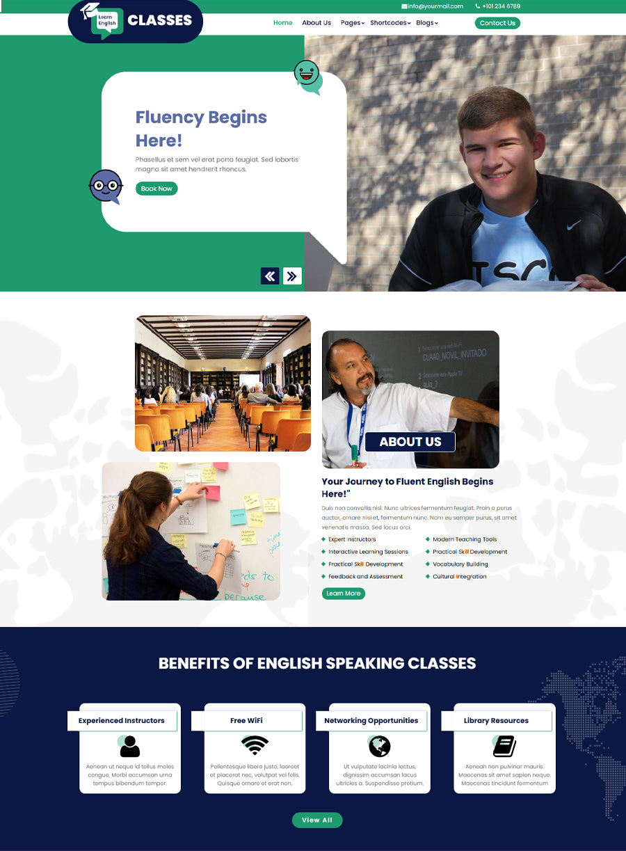 Premium English Speaking Classes Wordpress Theme