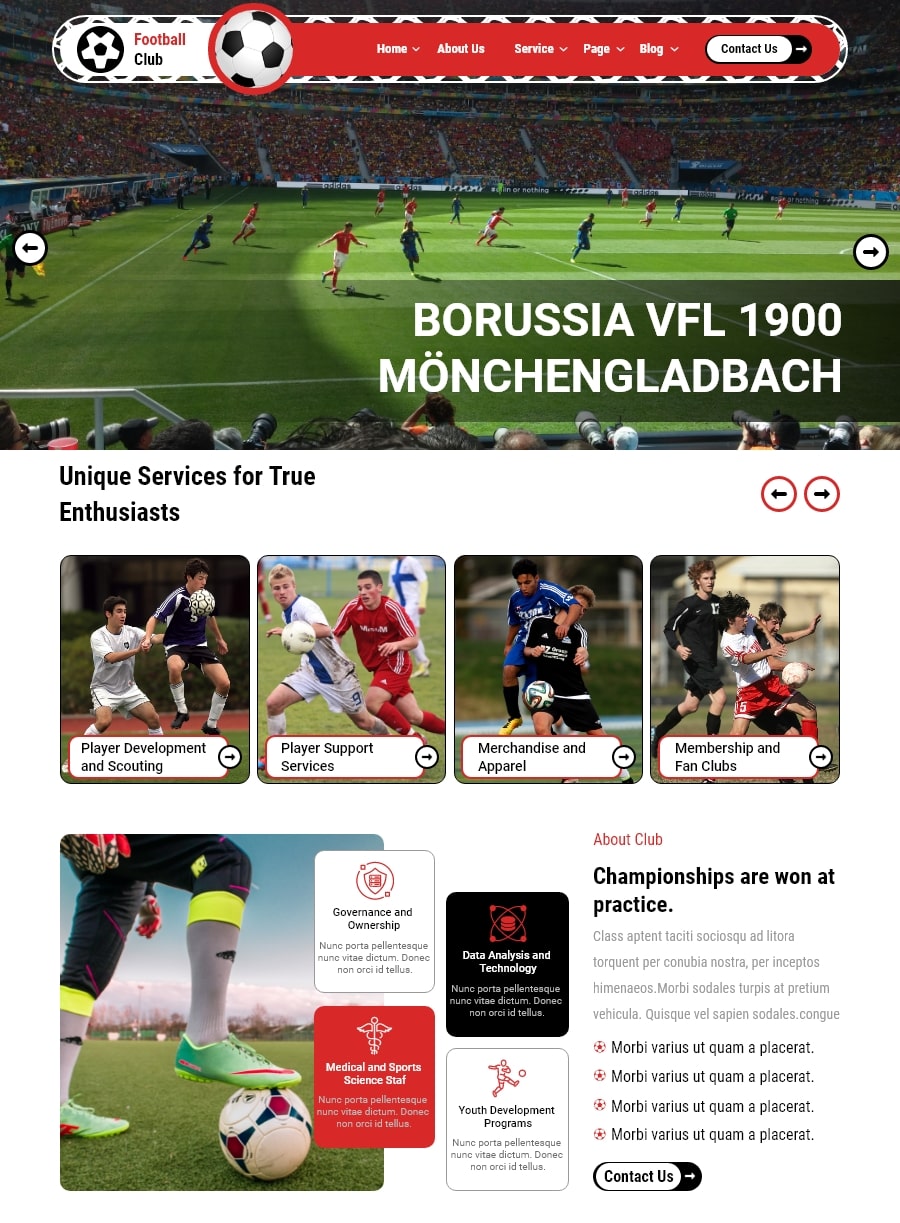 Free Football WordPress Theme