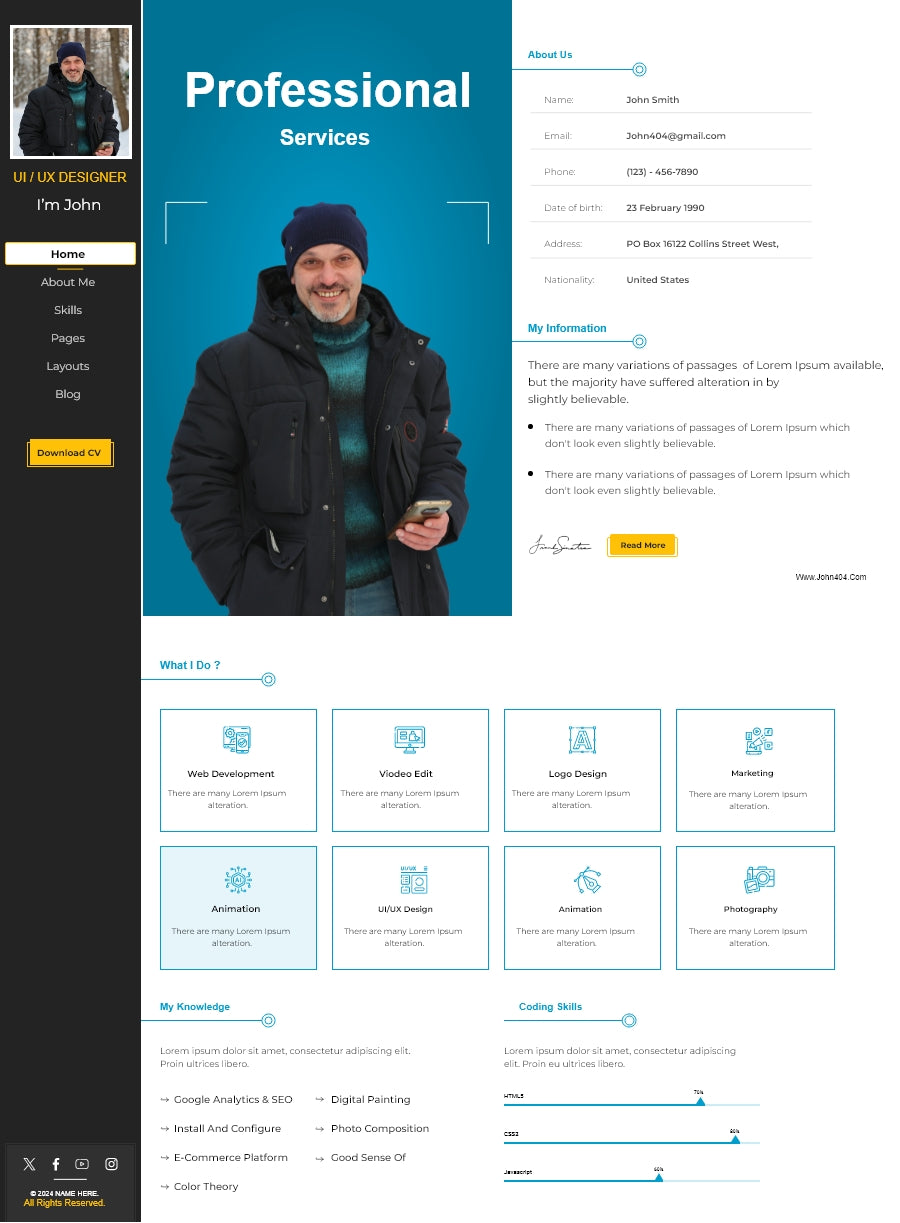 Free WordPress Resume Template Free wordpress resume template