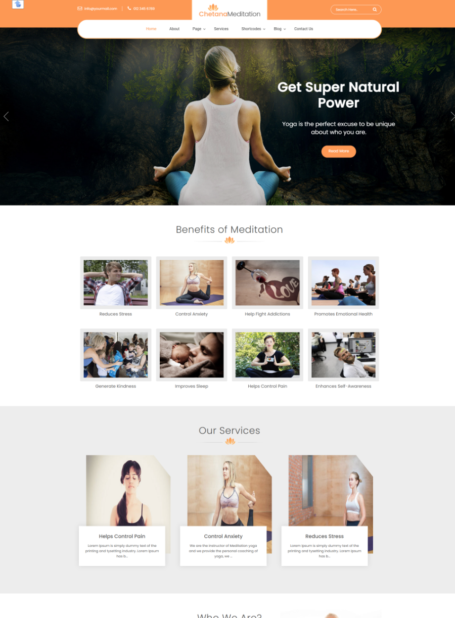 Premium Meditation Yoga Wordpress Theme