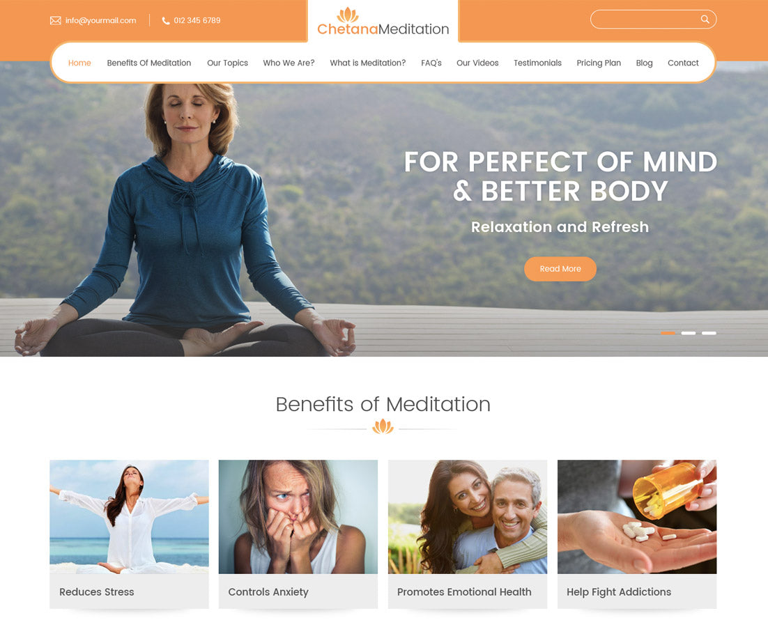 Free Meditation Yoga WordPress Theme