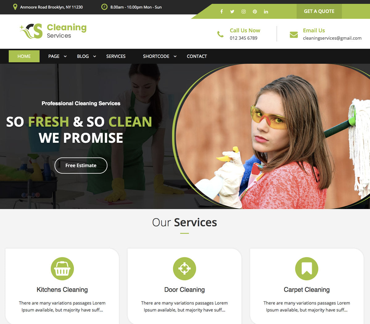 Free Cleaning Services WordPress Theme