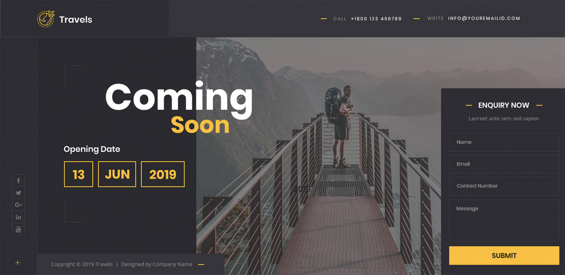 Free Coming Soon WordPress Theme