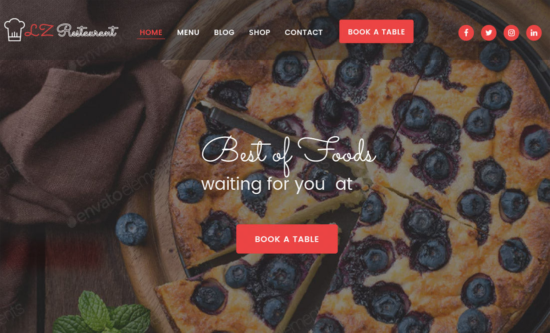 Free Restaurant Wordpress Theme
