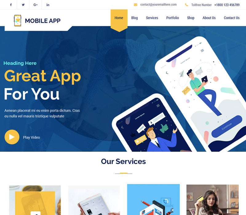 Free WordPress App Theme