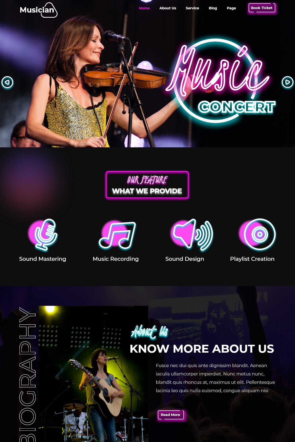 Free Musicians WordPress Theme