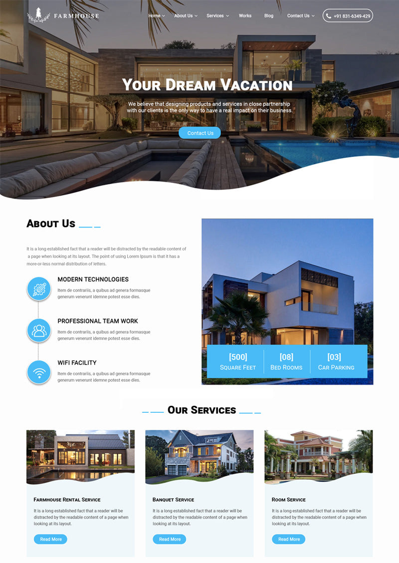 Free Party Villa WordPress Theme