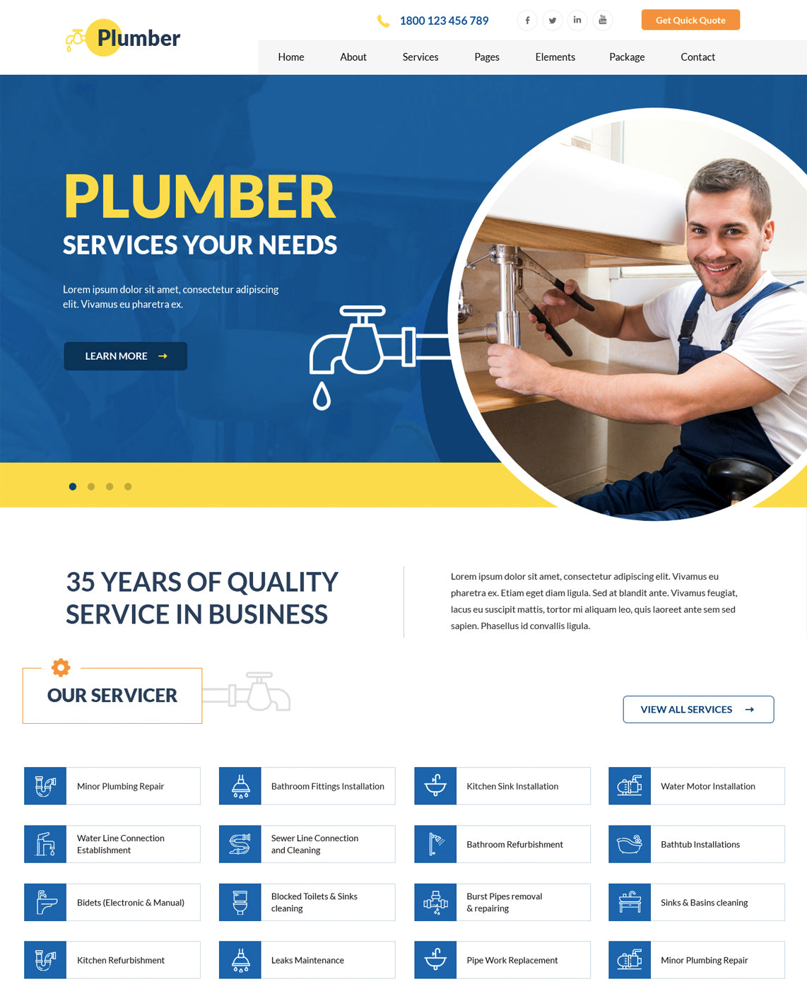 Free Plumber WordPress Theme