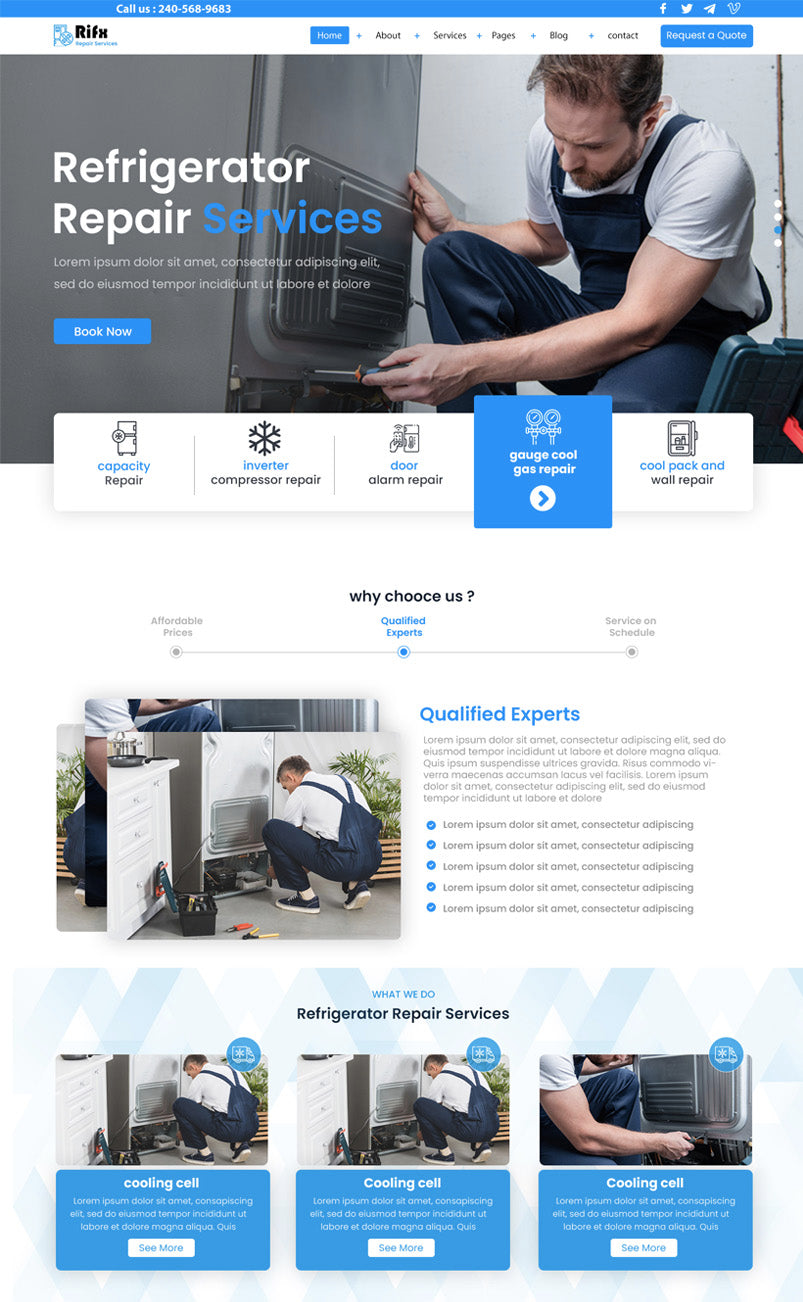 Free Refrigerator WordPress Theme