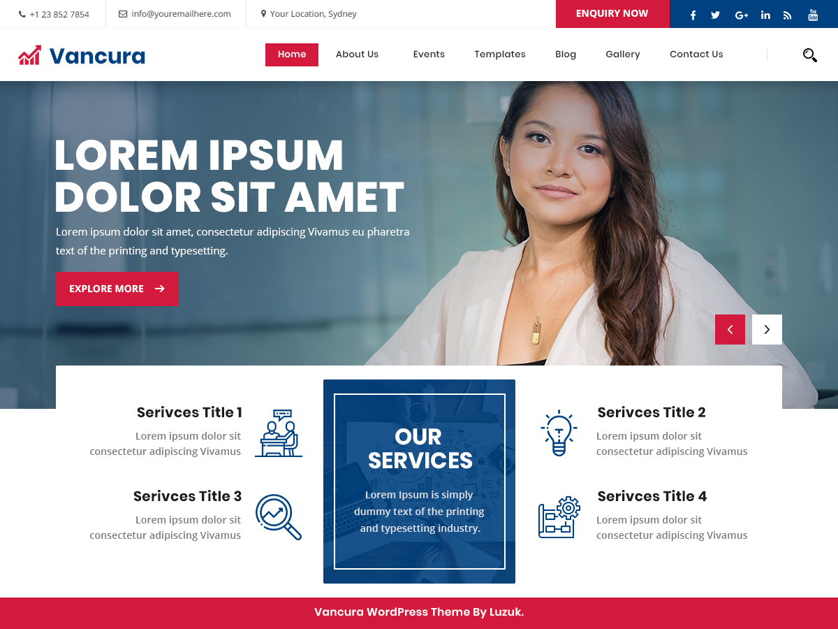 Free Vancura Business WordPress Theme