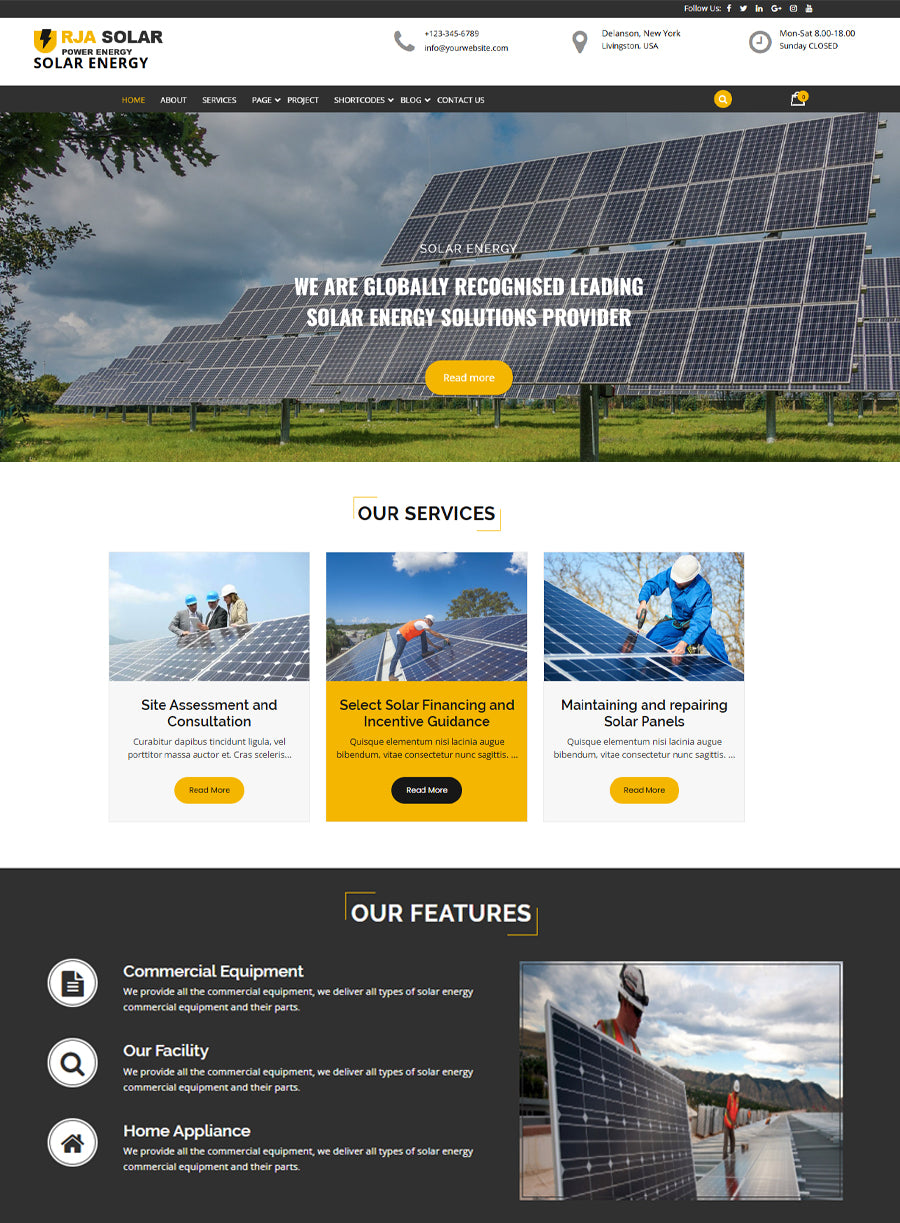 Urja - Premium Solar Energy Wordpress Theme