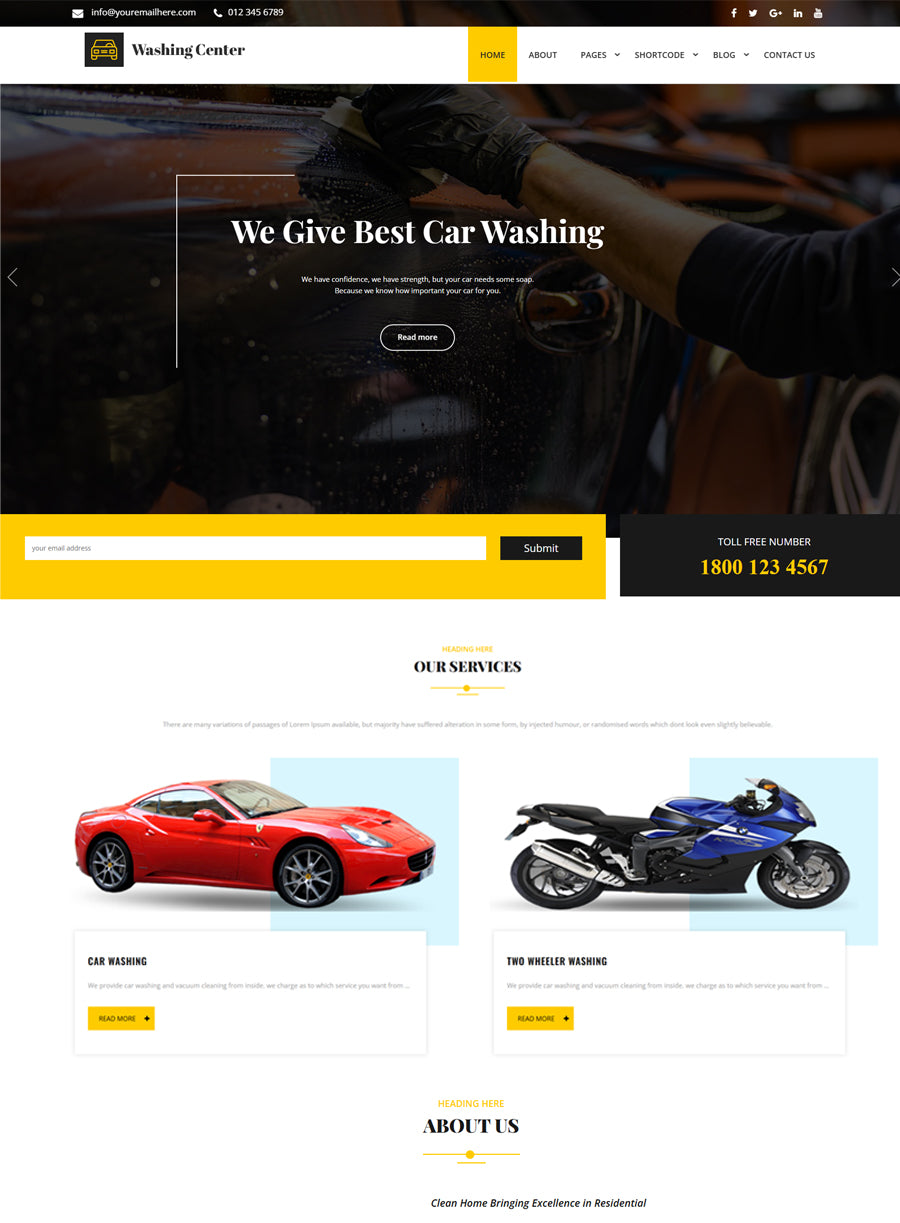Premium Washing Center Wordpress Theme