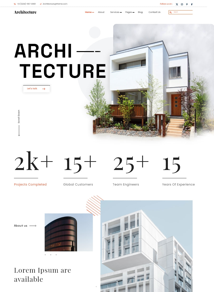 Free Architecture WordPress Template