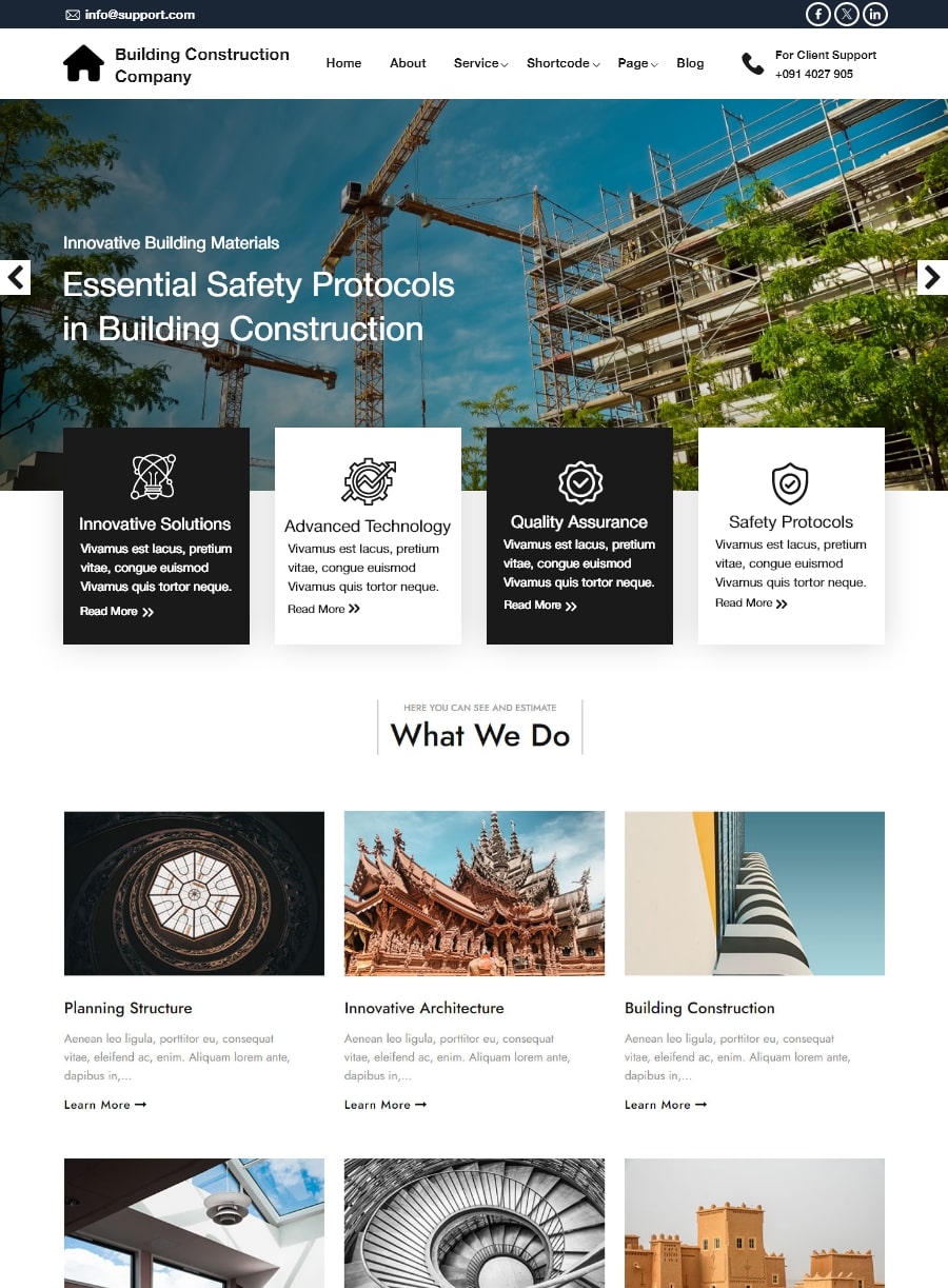 Free Building Construction WordPress Theme