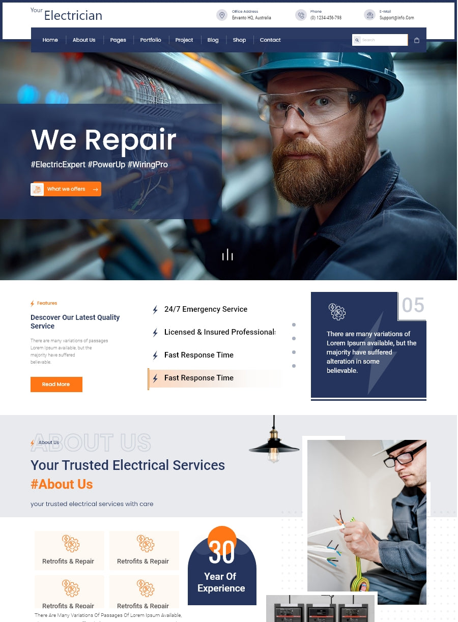 WordPress Electrician Theme