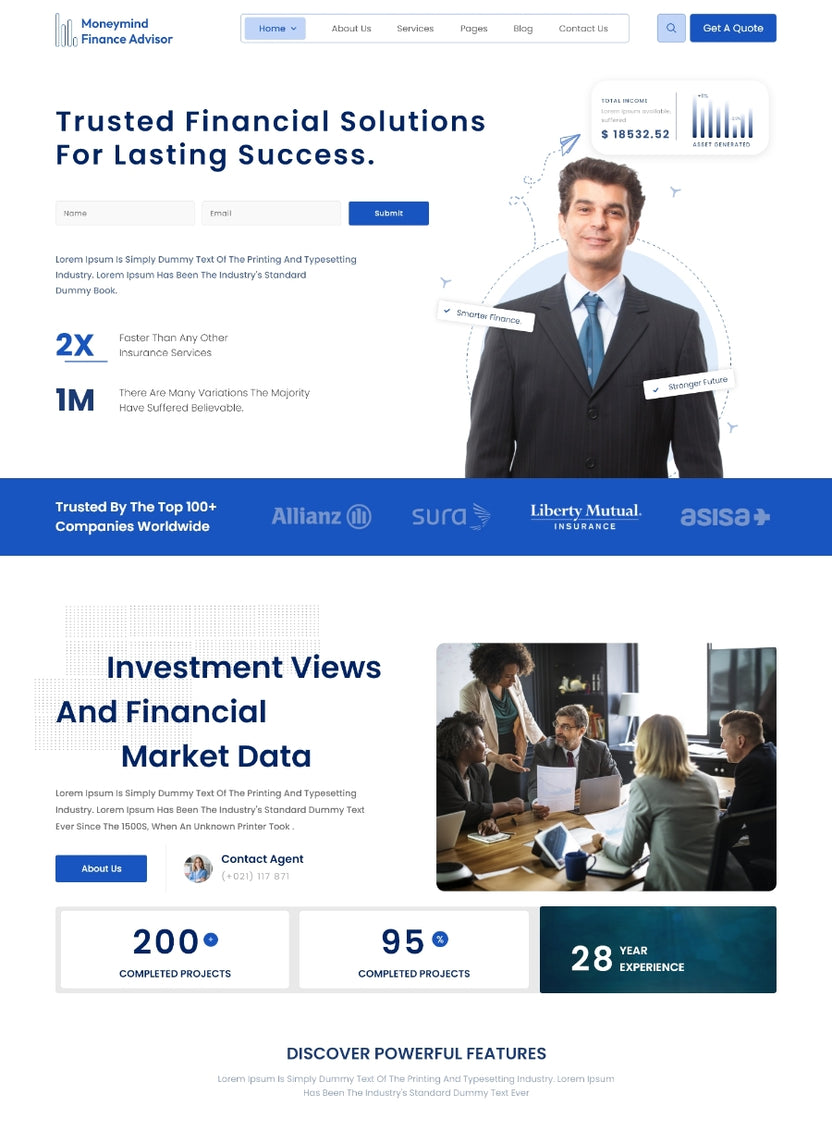 Premium Moneymind Finance Advisor WordPress Theme – Luzuk