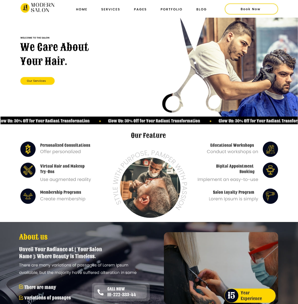 Free Hair Salon WordPress Theme