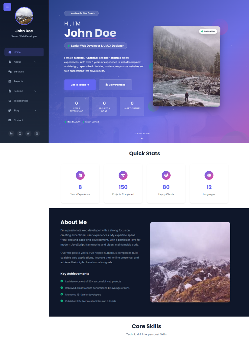 My Profile – Resume HTML Template – Luzuk