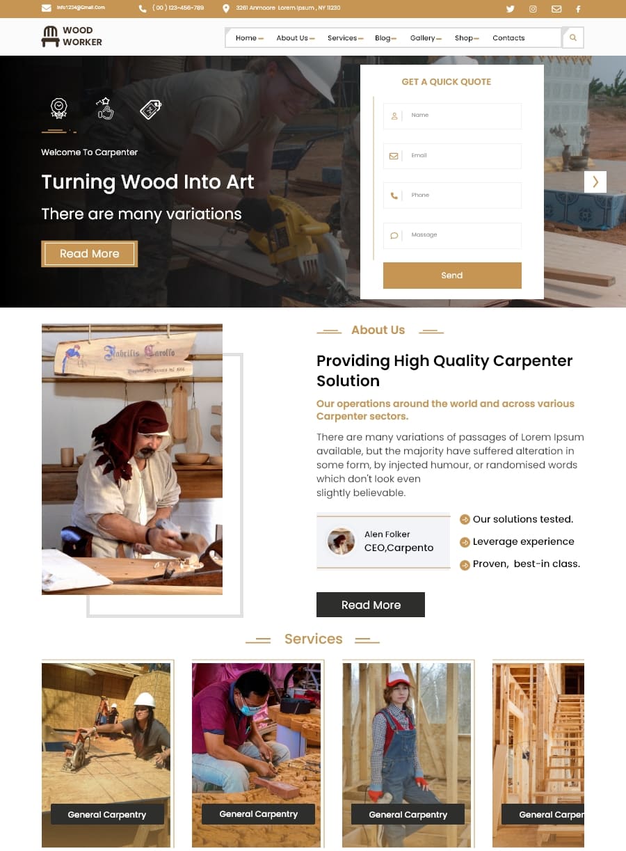 Premium Woodworker WP Theme