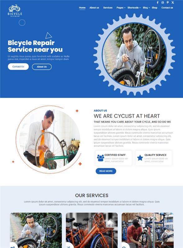 Premium Bicycle Repair Wordpress Theme
