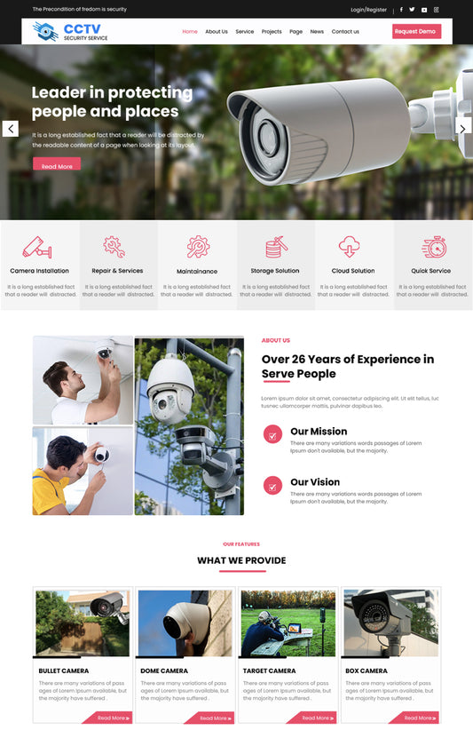 Free CCTV Security WordPress Theme