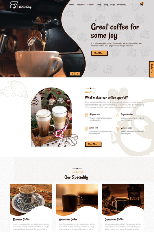 Free Coffee Shop WordPress Theme