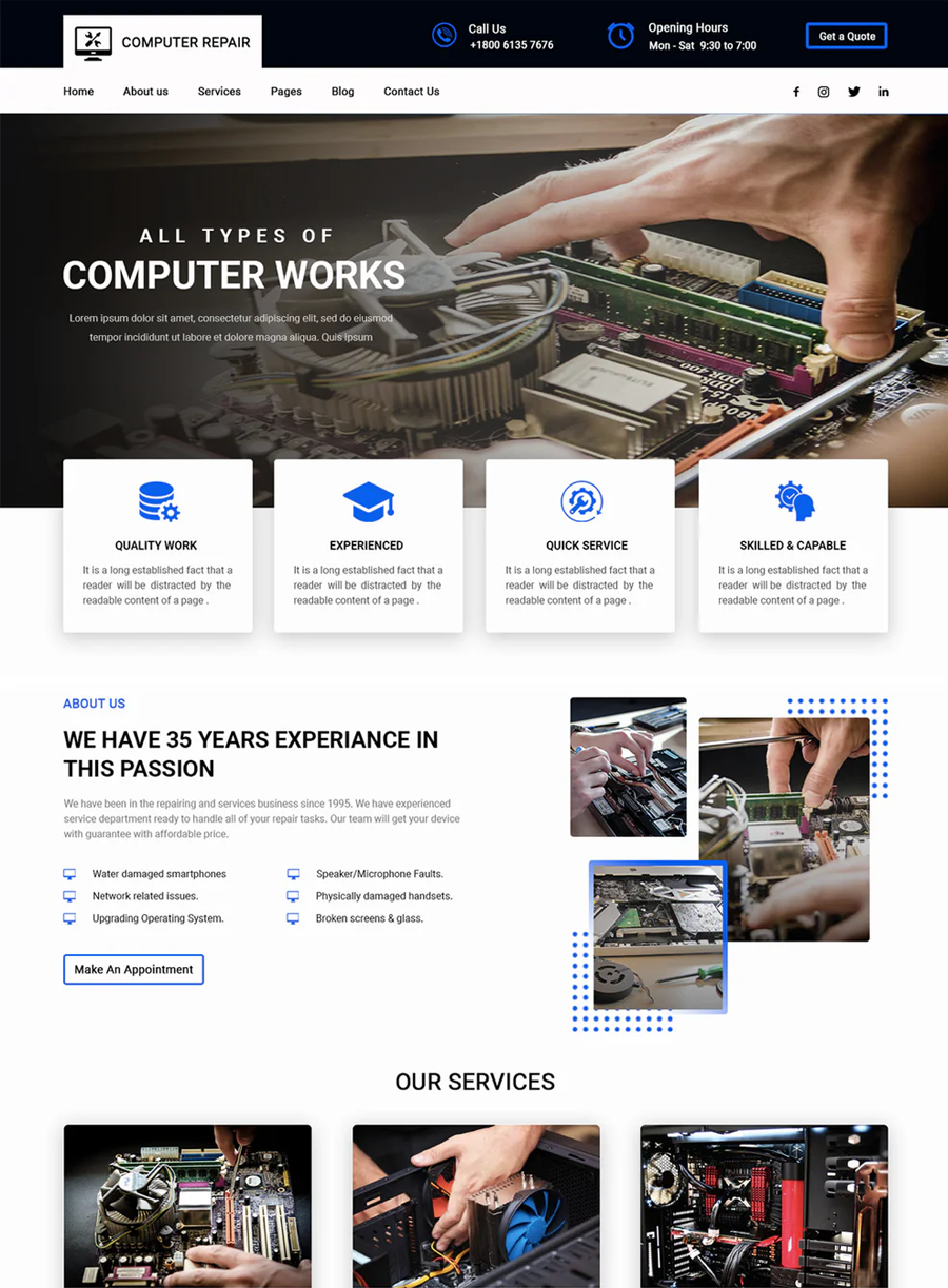 Computer Repair Shop Wordpress Theme For Computer & Software – Luzuk