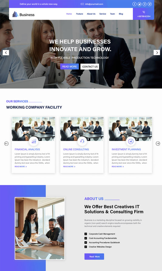 Free Multipurpose Corporate WordPress Theme