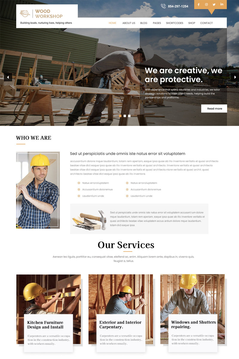 Free Wood WordPress Theme