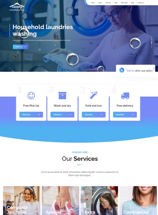 Premium Laundry Master Wordpress Theme