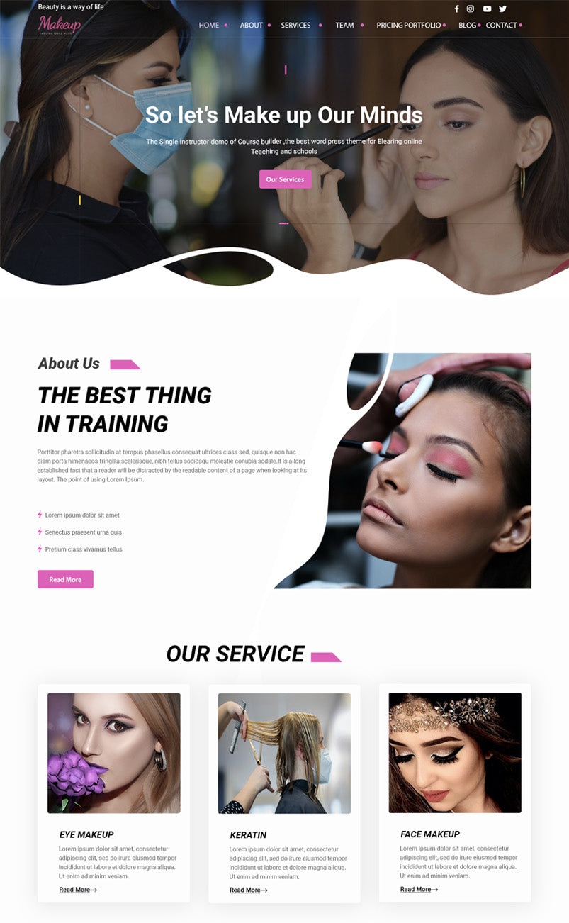 Free Makeup Artist WordPress Theme