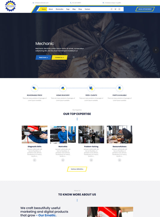 Premium Expert Mechanic Wordpress Theme