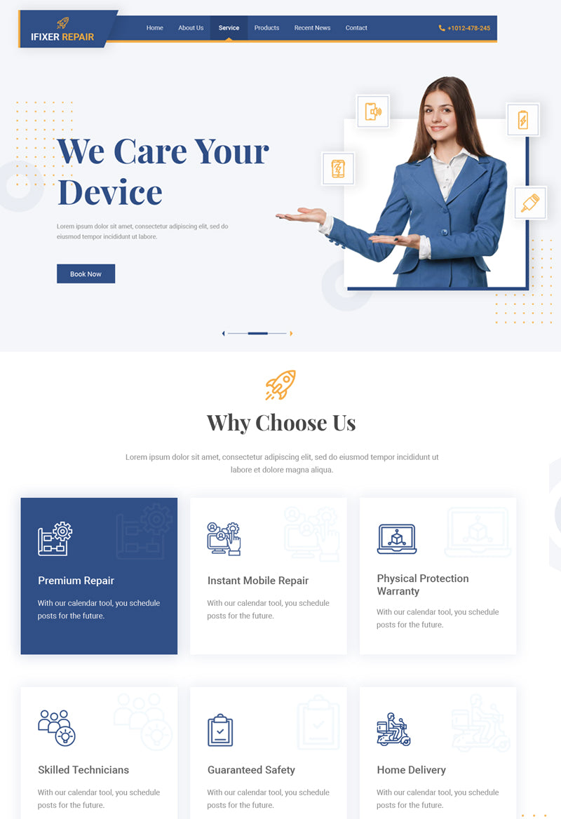 Free Mobile Repair WordPress Theme