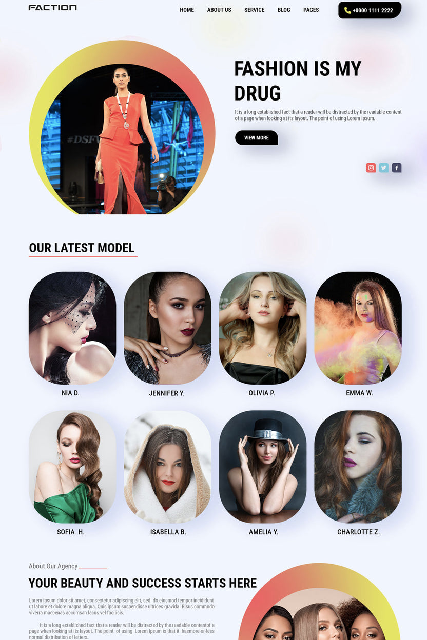 Free Model Agency WordPress Theme – Luzuk