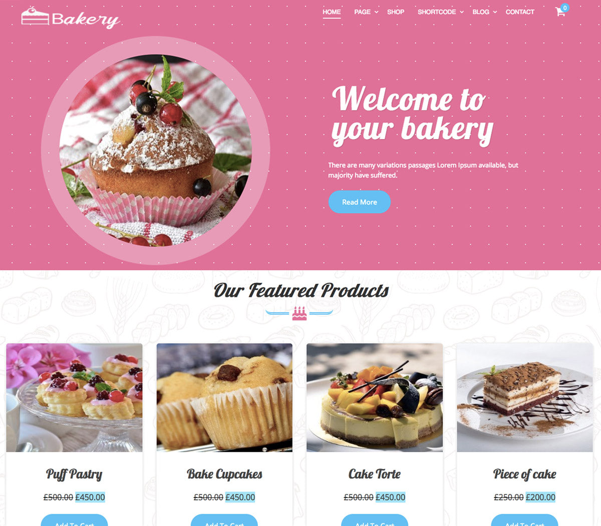Free Bakery WordPress Theme