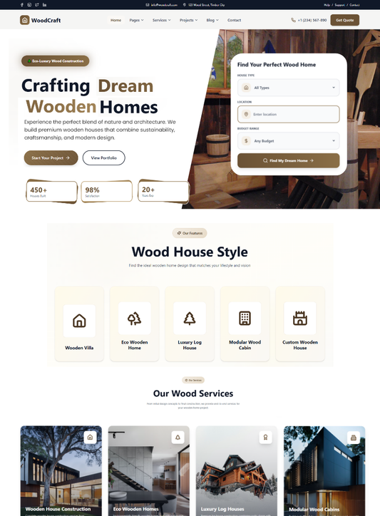 Premium Wood Construction WordPress Theme
