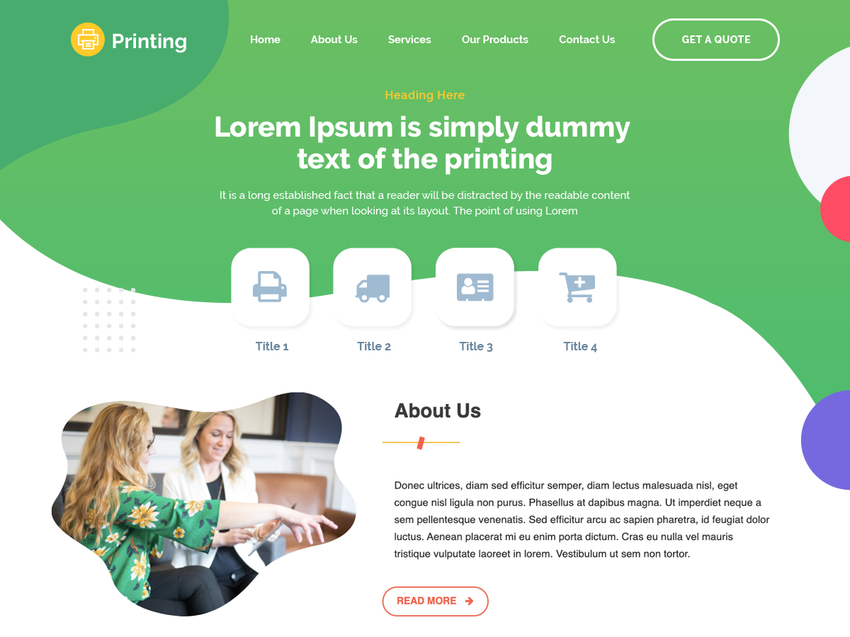 Free Printing WordPress Theme
