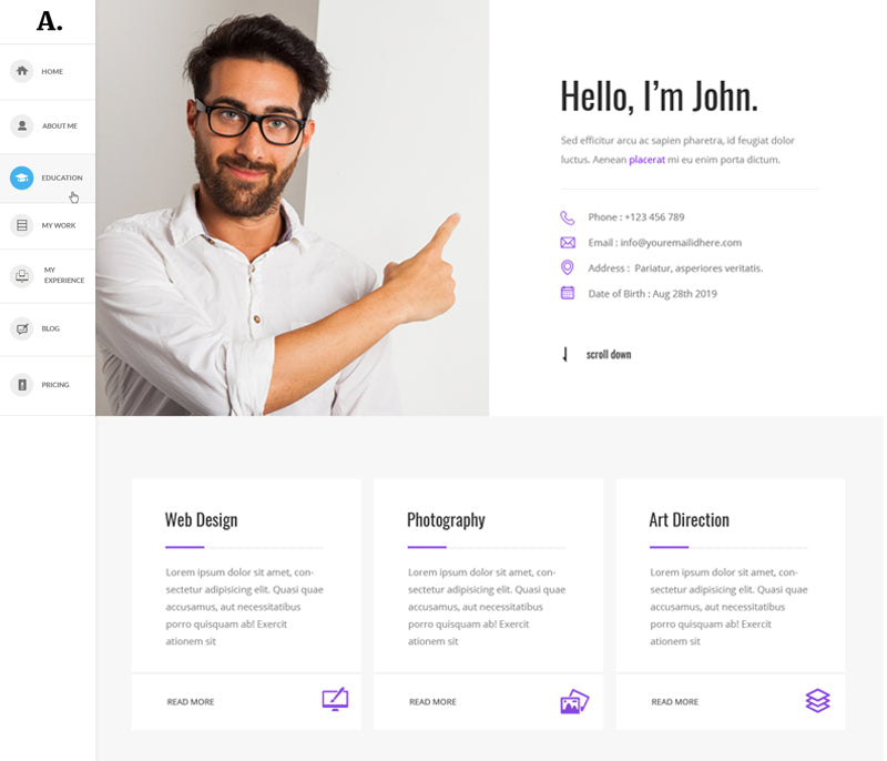 Free My Resume WordPress Theme