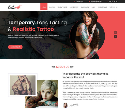 Premium Tattoo Expert Wordpress Theme
