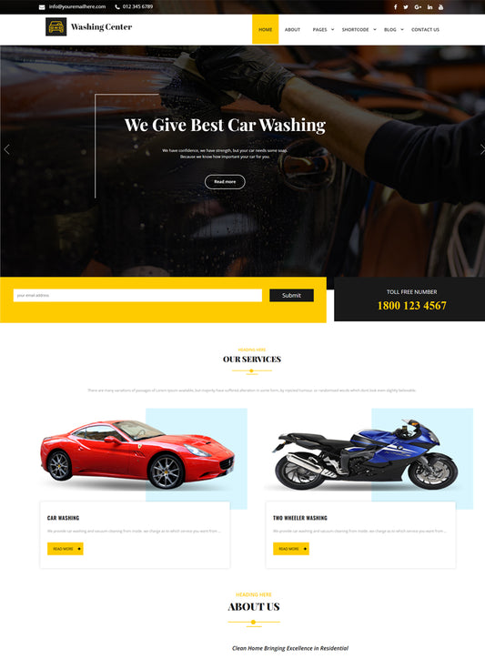 Premium Washing Center Wordpress Theme
