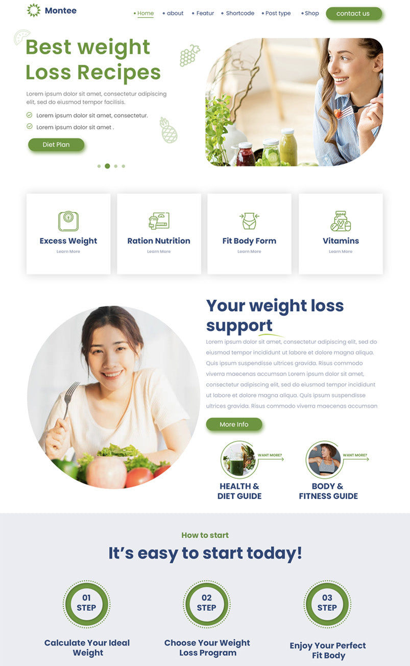 Free Weight Loss WordPress Theme