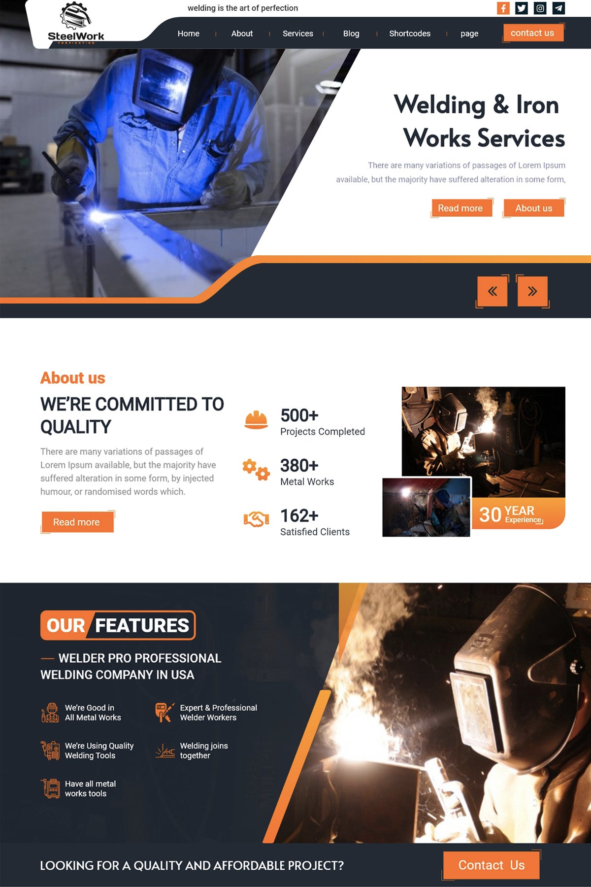 Premium Welding Work Wordpress Theme