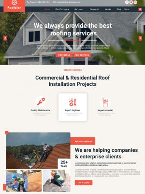 Roofing services wordpress theme